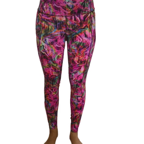 lululemon athletica Pants - Lululemon Fast Free HR Tight 25 Hyper Flow Pink Black HYFL Nulux Pant Run Yoga